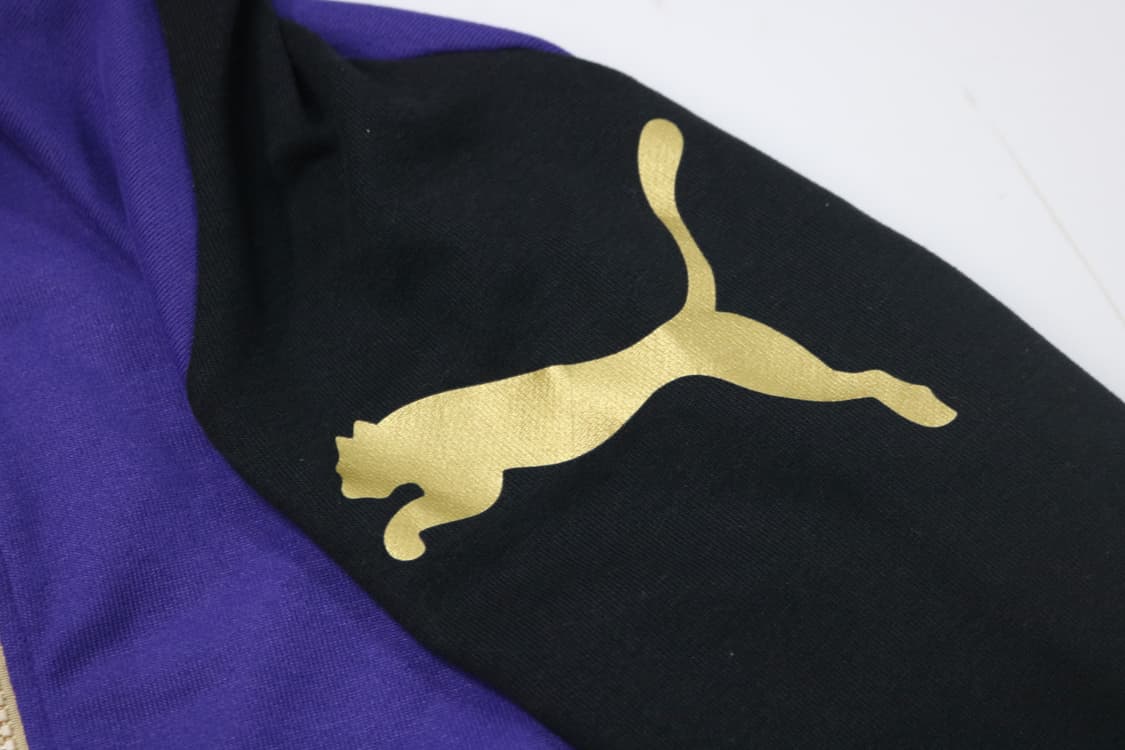 푸마 블랙 퍼플 배색 골드 로고 후드 집업 상품이미지5