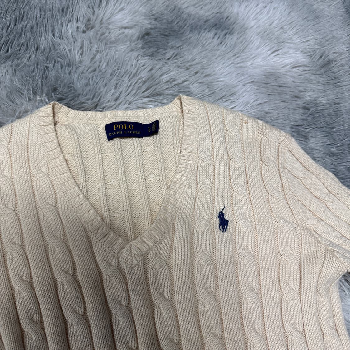 폴로랄프로렌 브이넥 케이블니트 S사이즈 상품이미지2