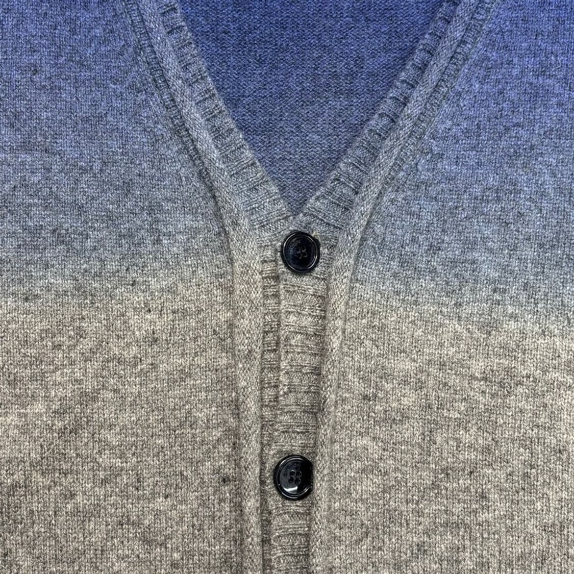 GALLIANO 그라데이션 울 가디건 그레이 2XL 상품이미지4