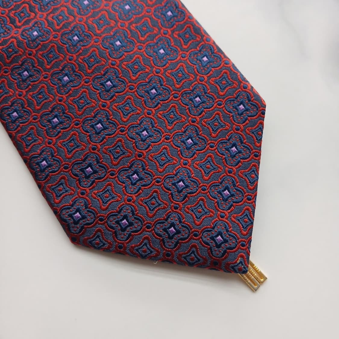 닥스 실크 레드&네이비 지오메트릭 넥타이 9.1cm A+등급 A18616 상품이미지6