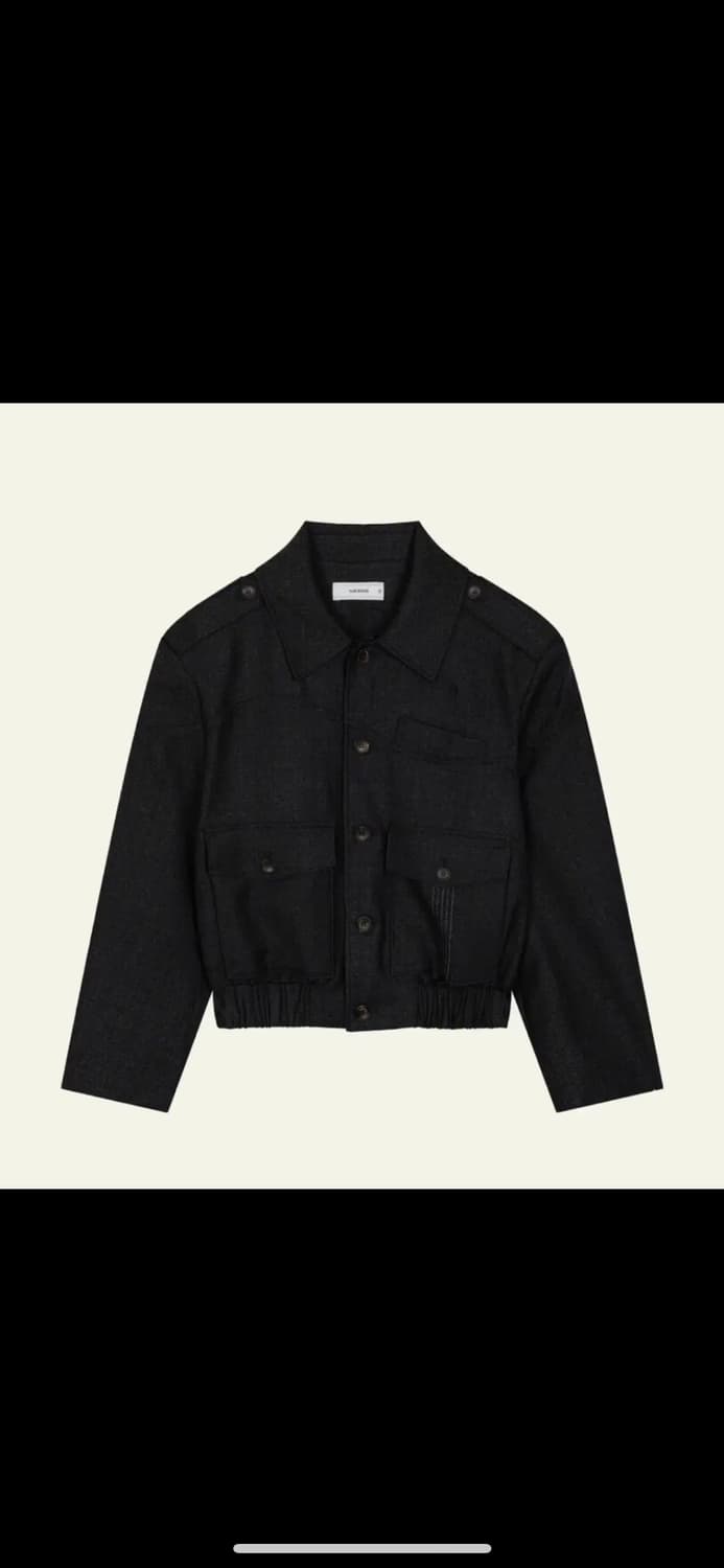 [2] 웨이비니스 에펠렛 크롭 블루종 멜란지 차콜 상품이미지2