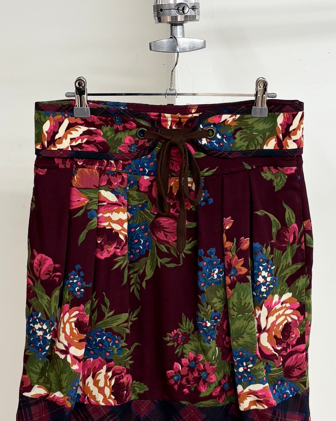 겐조 버건디 플로럴 웨이스트 스트랩 미디 스커트 상품이미지2