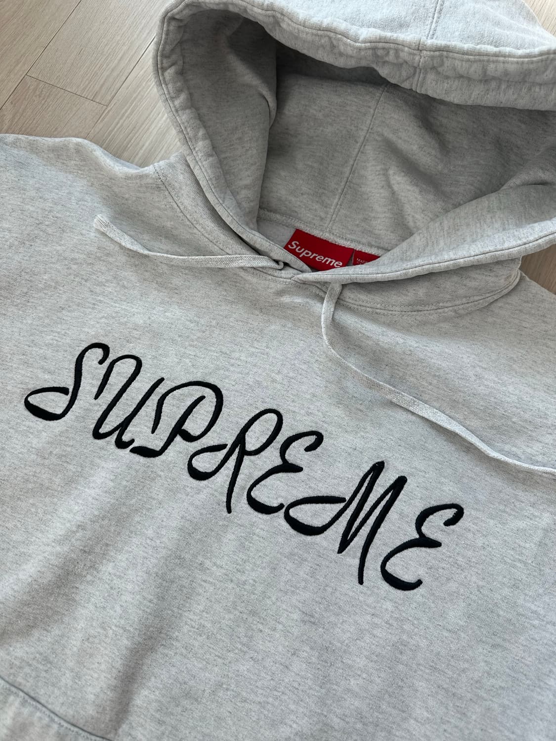 슈프림 스크립트 후드 스웨트셔츠 [애쉬 그레이-L] 23SS 상품이미지3