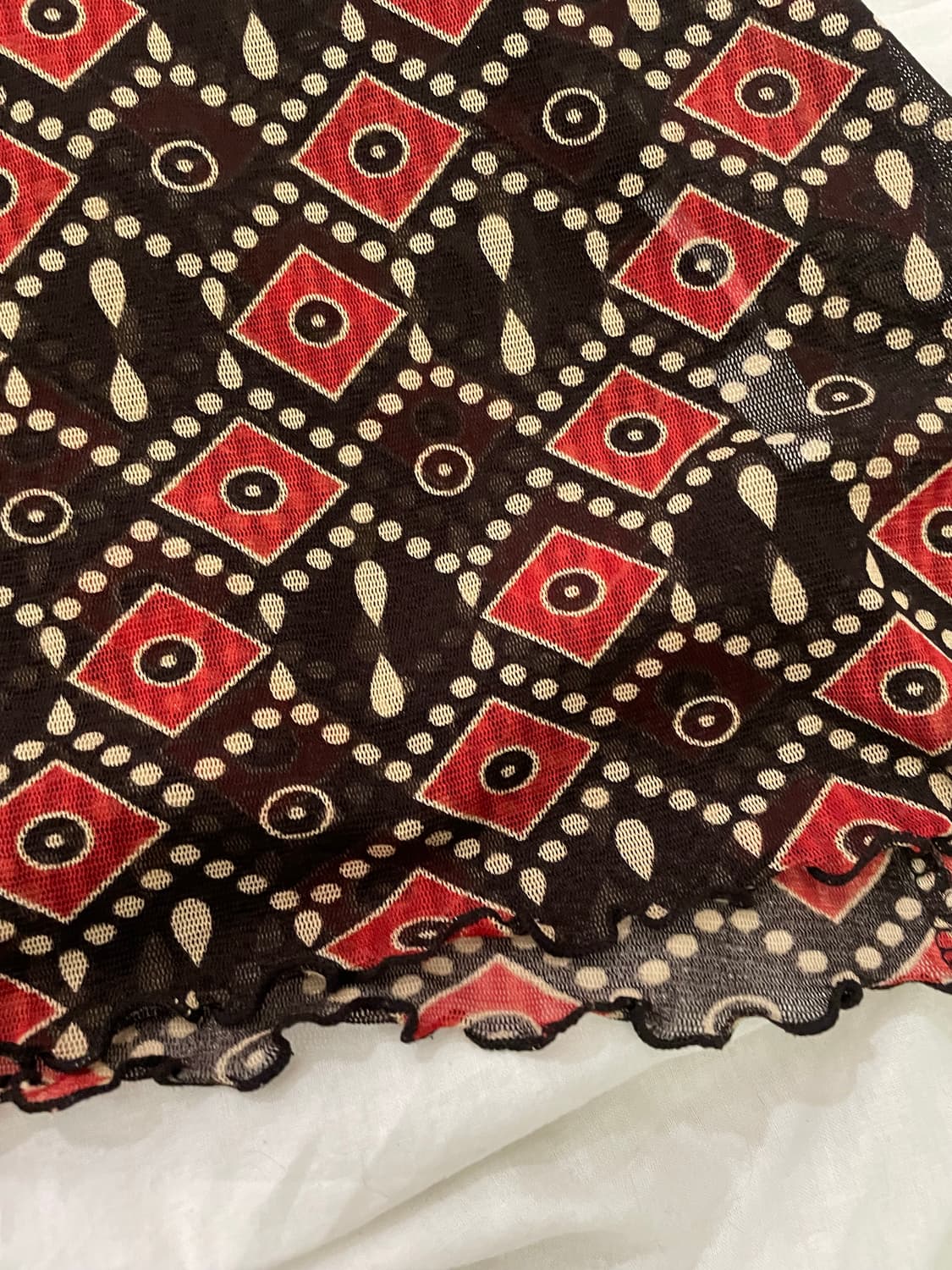 에스닉 패턴 쉬폰 롱탑 상품이미지2