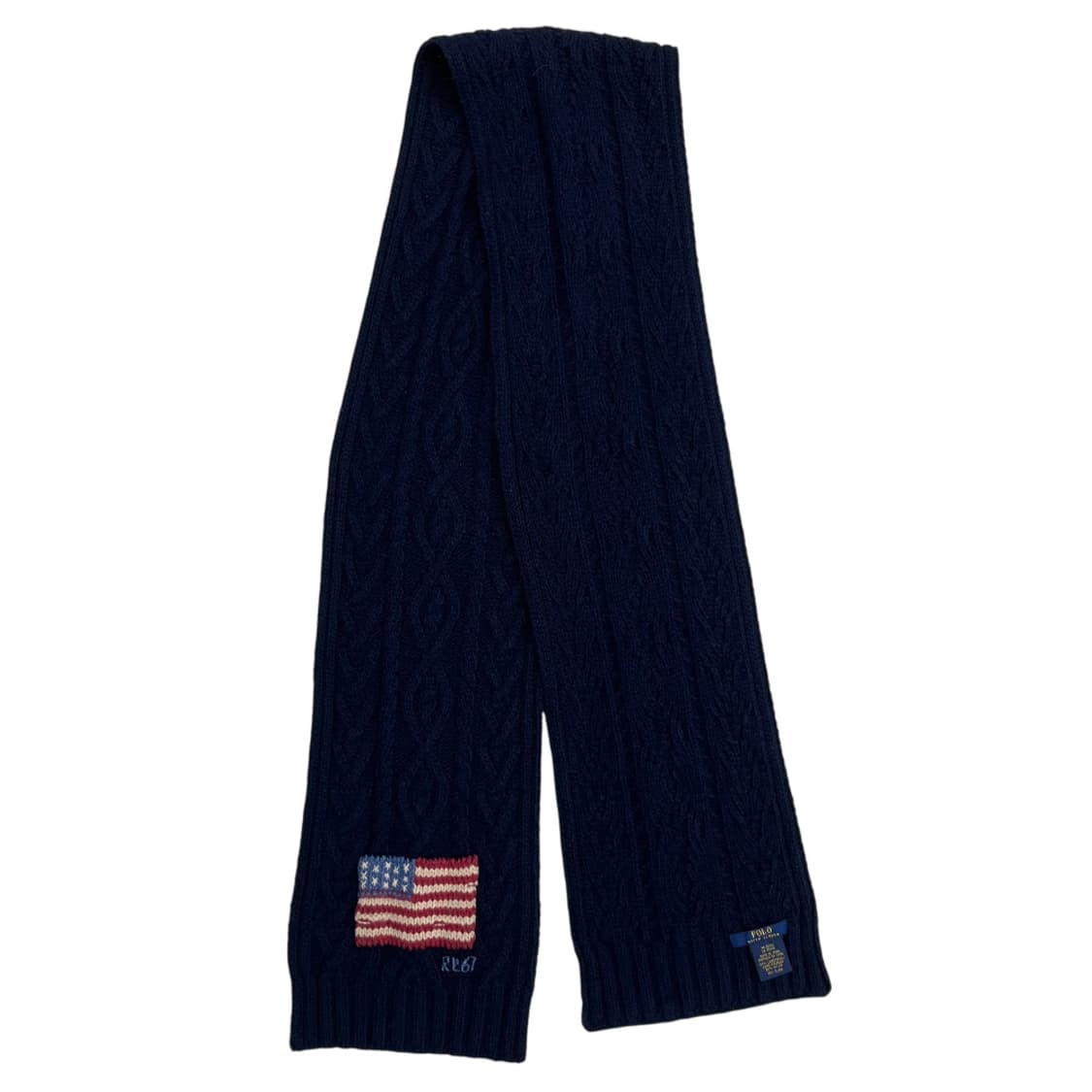 폴로 랄프로렌 성조기 네이비 니트 머플러 상품이미지3