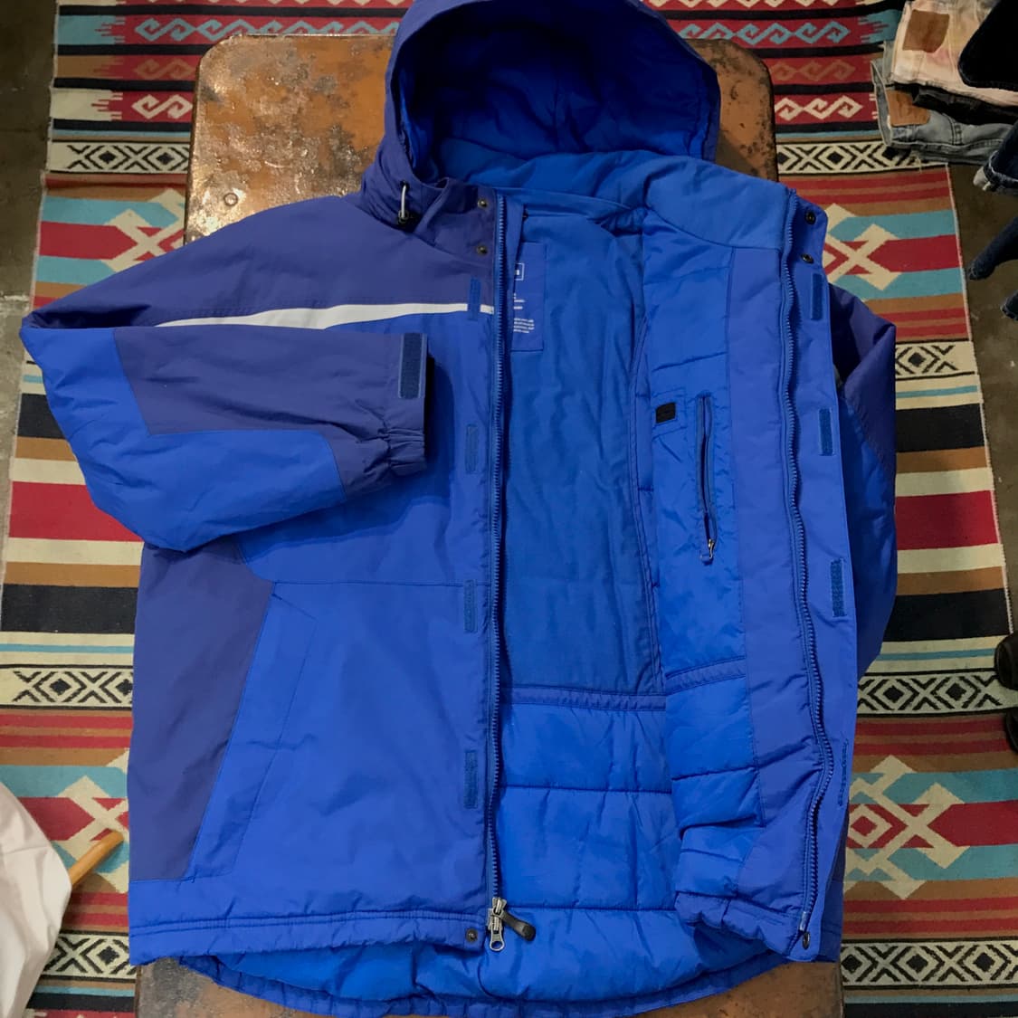 엘엘빈 투웨이 집업 블루 후드 패딩 점퍼 남성 110 사이즈  상품이미지6