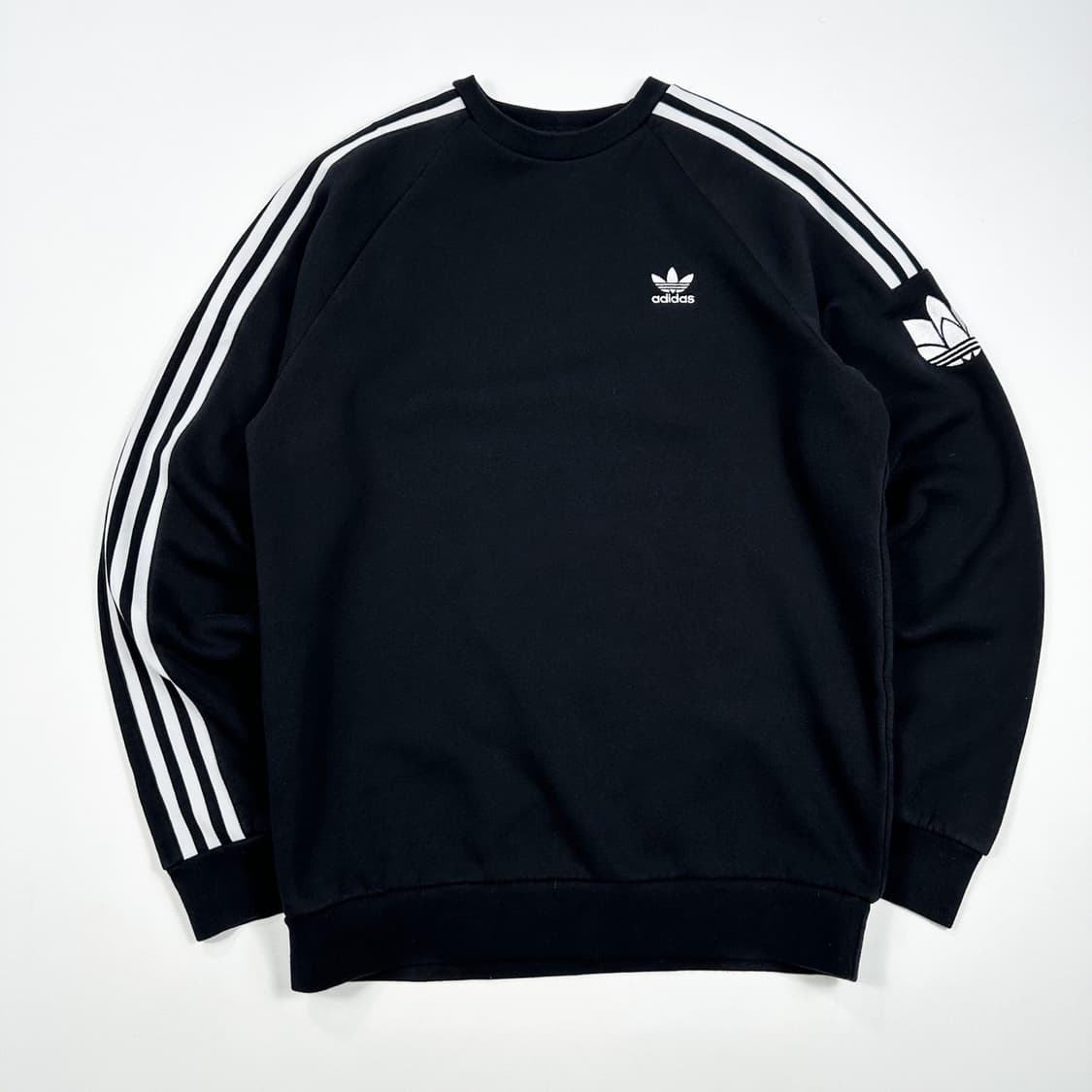 아디다스 트레포일 삼선 블랙 맨투맨 (M) 상품이미지2