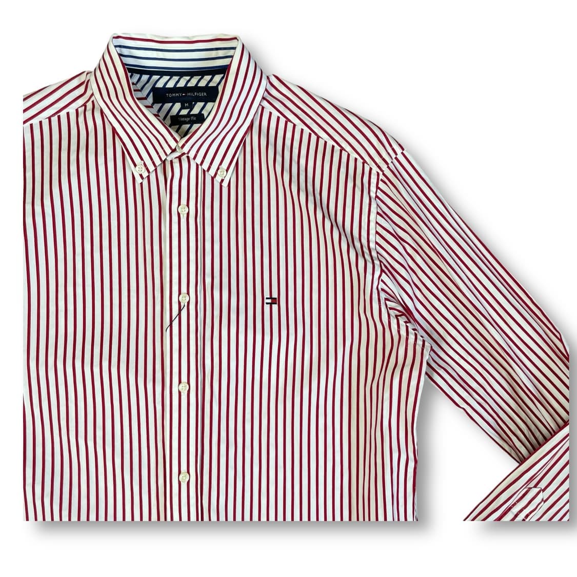 타미힐피거 레드 스트라이프 빈티지핏 긴팔 셔츠 M 상품이미지3