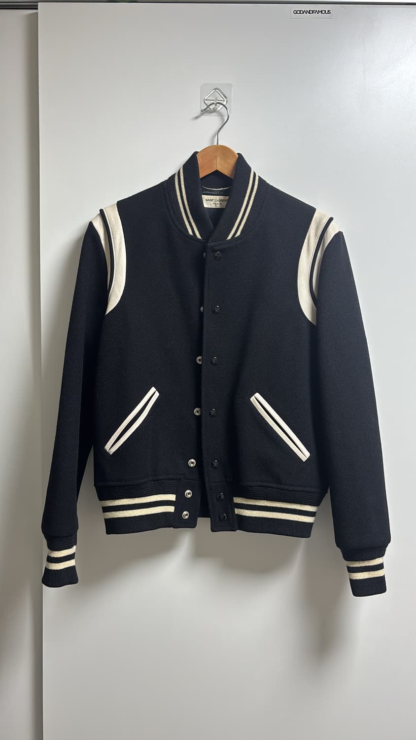 생로랑 13fw 에디슬리먼 테디 바시티 자켓 초판 46사이즈 상품이미지1