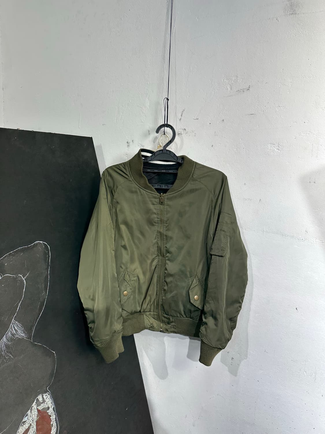 Jpn 일본빈티지 오리엔탈 카키 마원 양면 스카잔 자켓 상품이미지7