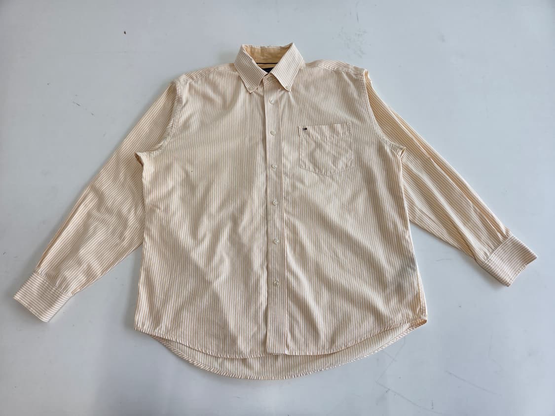 타미힐피거 코튼 스트라이프 셔츠 라이트옐로우 M  상품이미지1