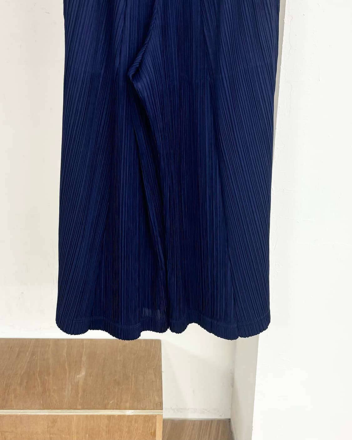 플리츠 플리즈 네이비 블루 플리츠 밴딩 팬츠 상품이미지6