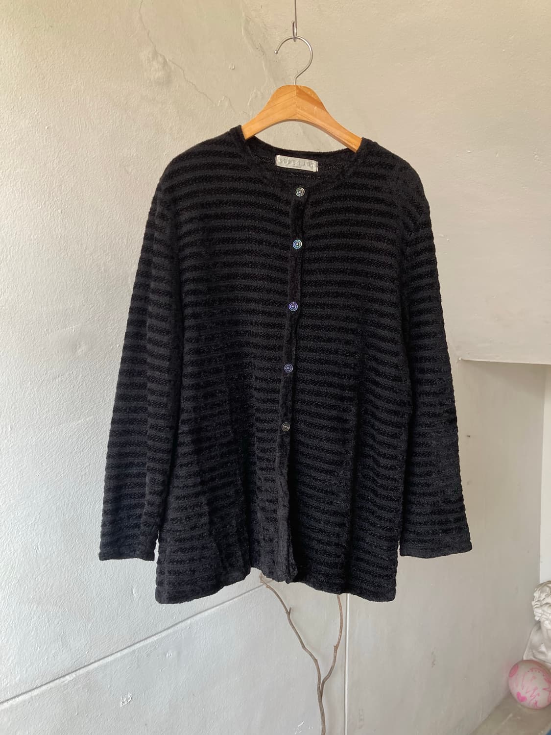 스트라이프 라운드 베이직 가디건 상품이미지1