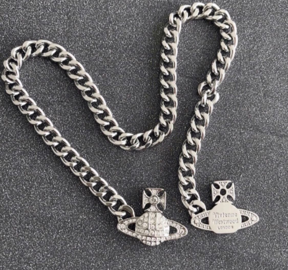 비비안웨스트우드 아카이브 크리스탈 큐빅 orb 초커체인 목걸이 상품이미지6