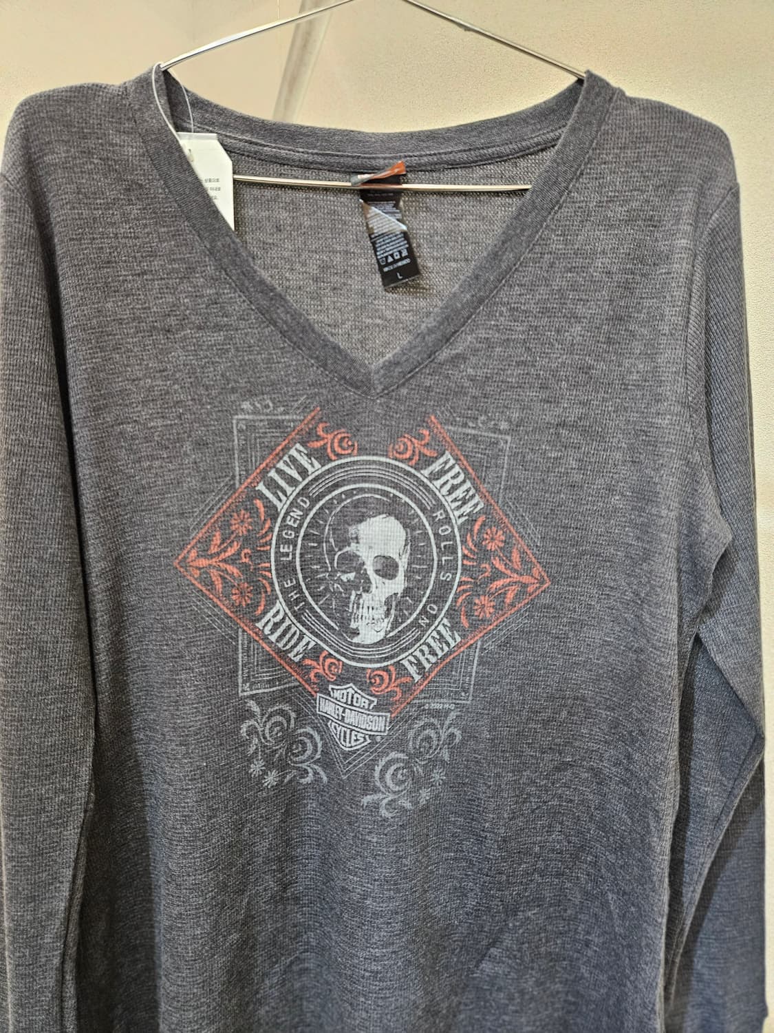 할리데이비슨 스컬 긴팔 티셔츠 상품이미지3