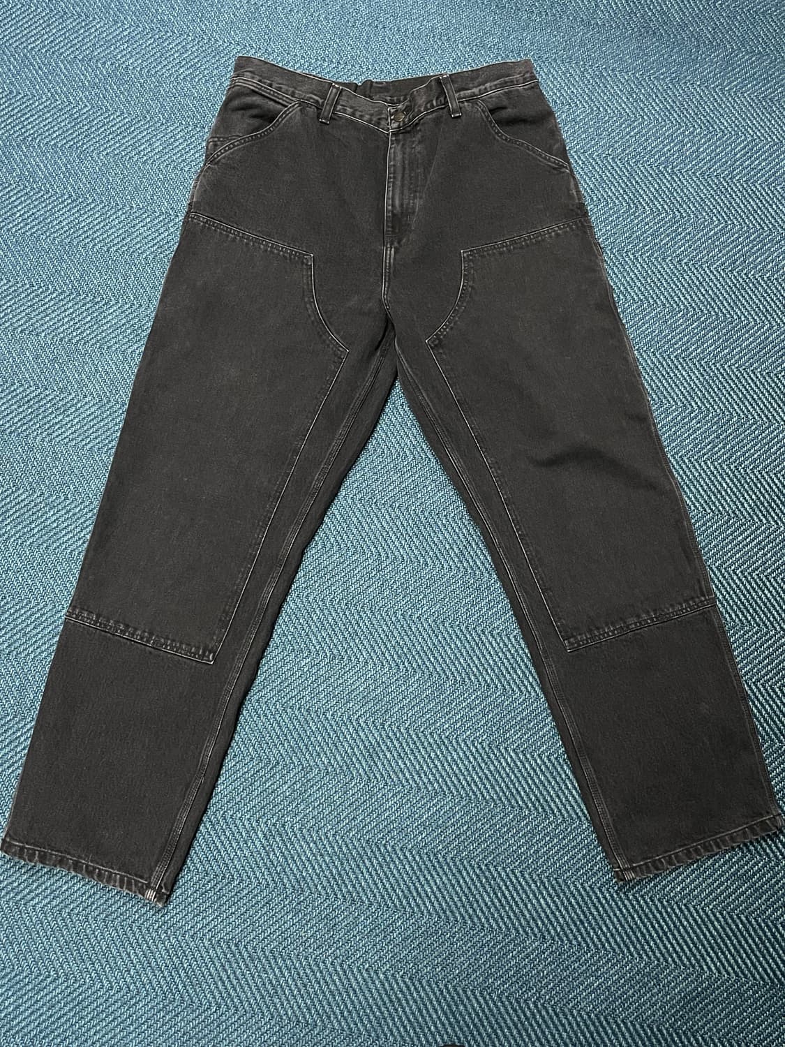 칼하트 WIP 더블니 블랙 데님 36x32 새상품급 상품이미지6