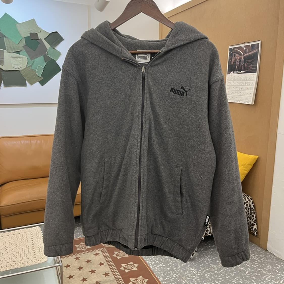 퓨마 캐주얼 빈티지 오버핏 후리스 후드집업 M C10430 상품이미지3