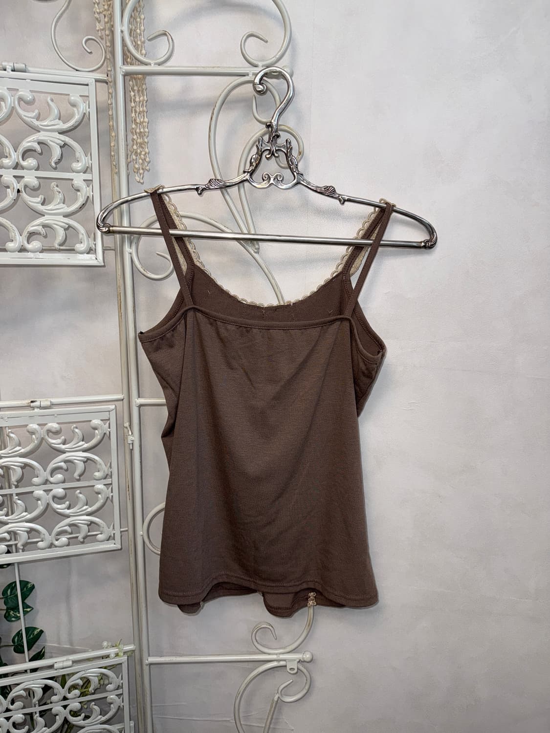 Brown oriental beads lace sleeveless 상품이미지3