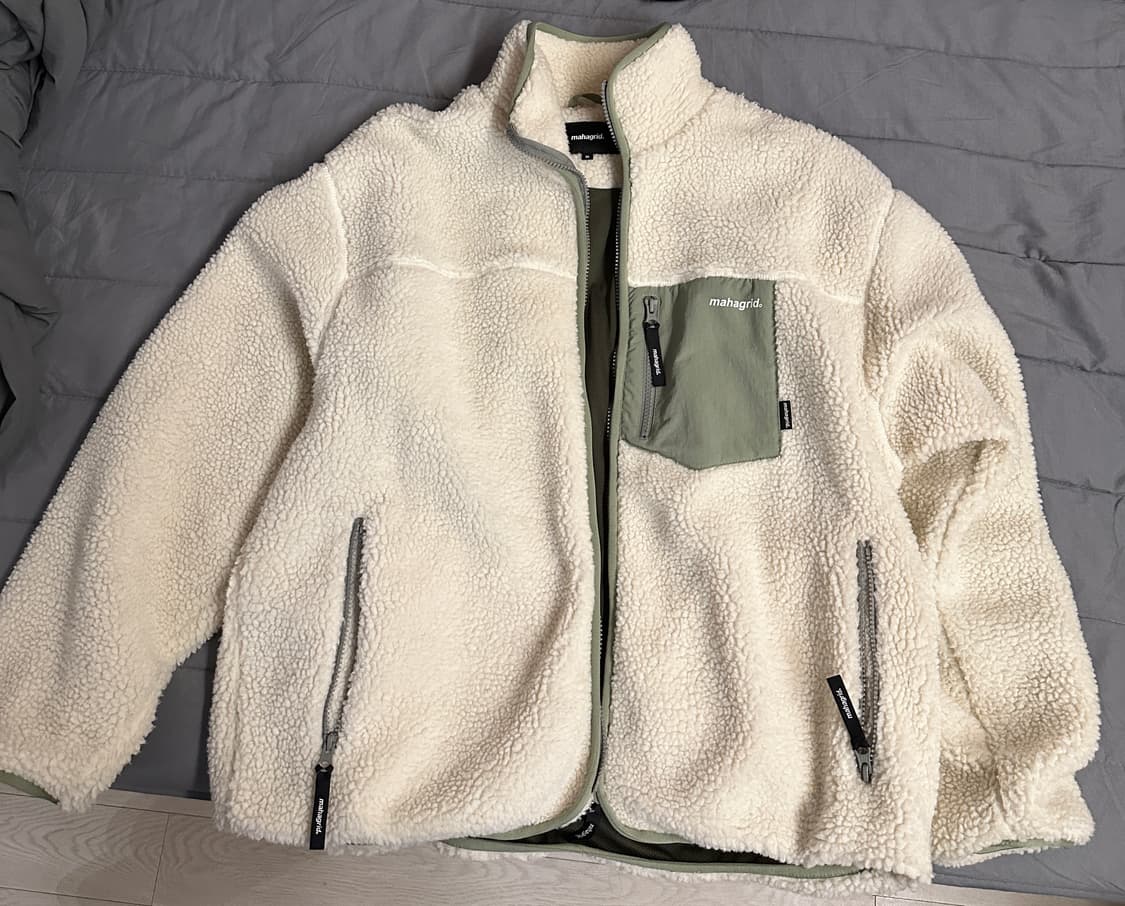 마하그리드 셔파 플리스 자켓 아이보리 점퍼 상품이미지4
