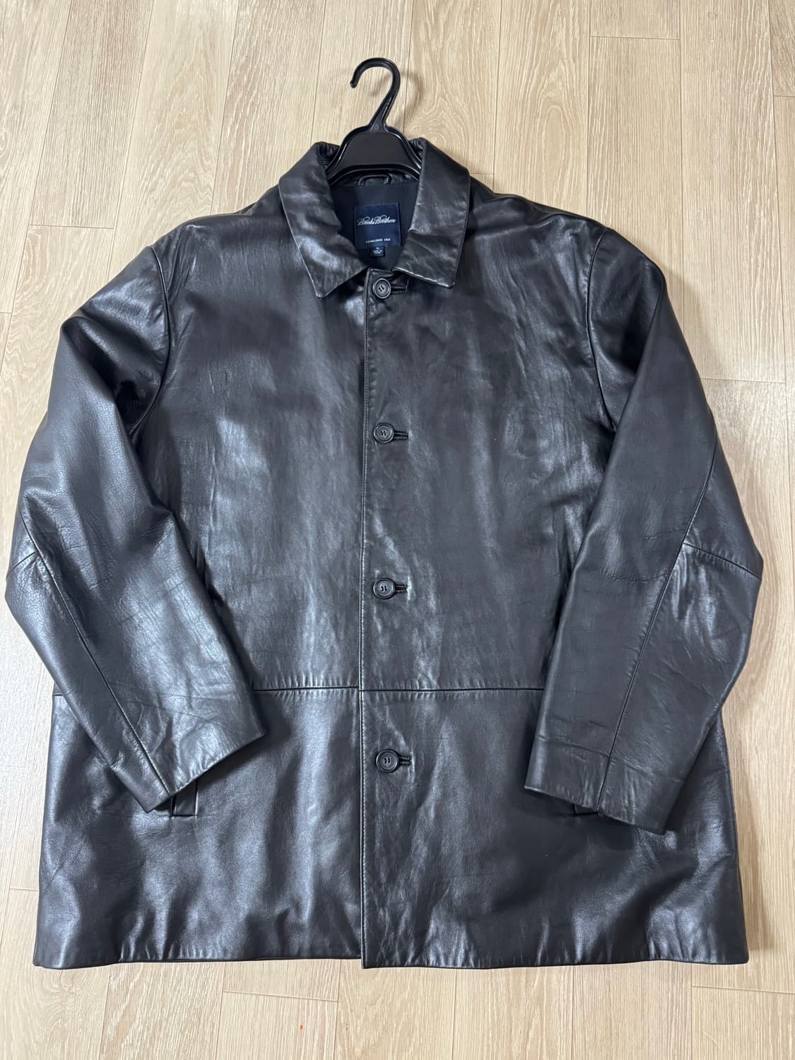 XL 브룩스브라더스 레더 카코트 블랙 가죽 자켓 상품이미지1