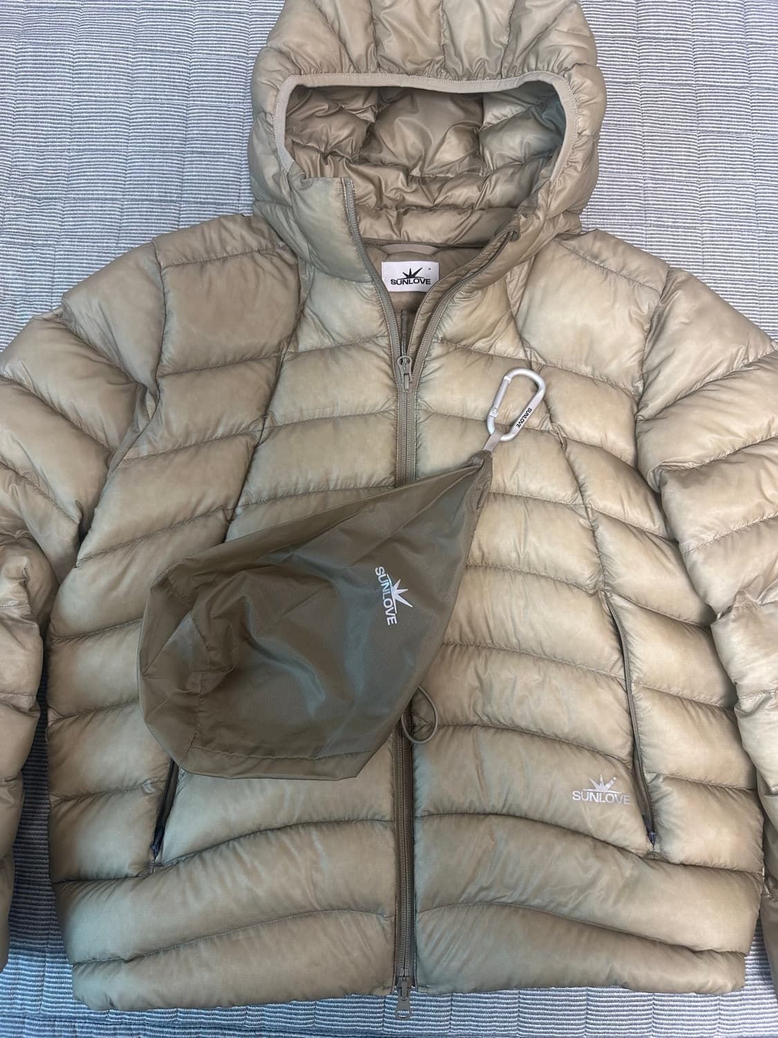 썬러브 SUNLOVE 후드 경량패딩 스톤 M 상품이미지2