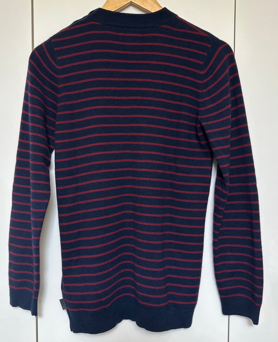 버버리울캐시미어네이비/버건디 스트라이프 니트 상품이미지5