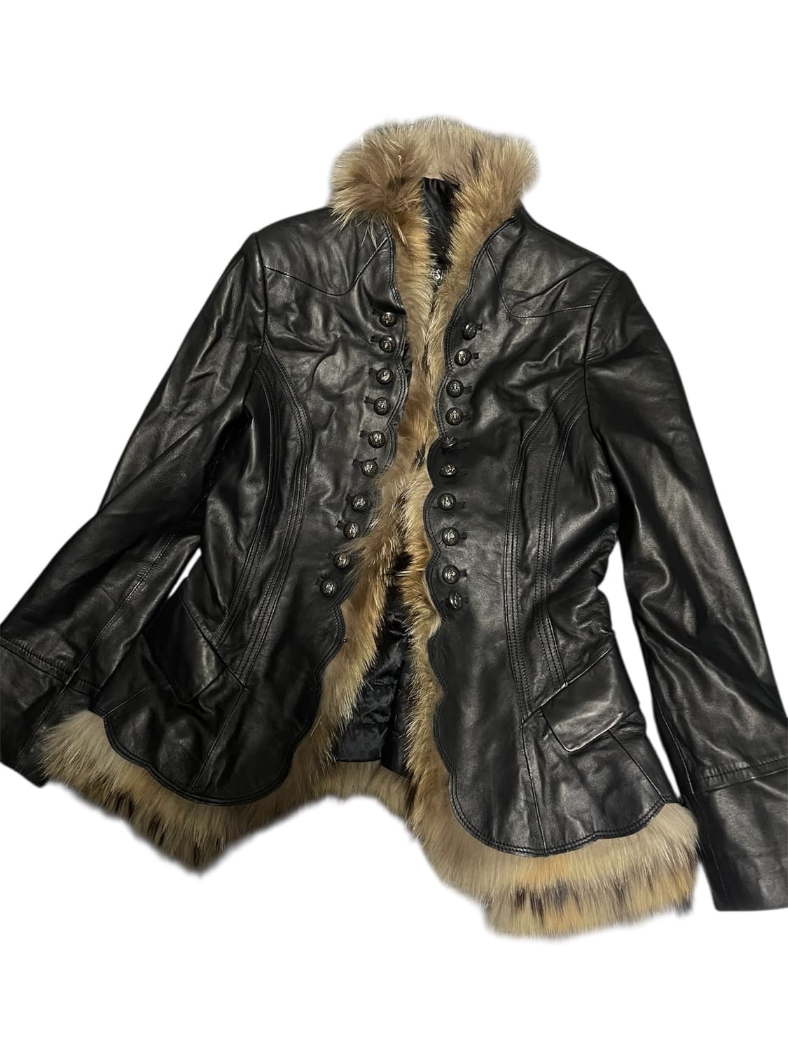 빈티지대장급 리얼레더퍼자켓 락시크다크웨어펑크히피니혼진오네갸루그런지페어리 상품이미지8