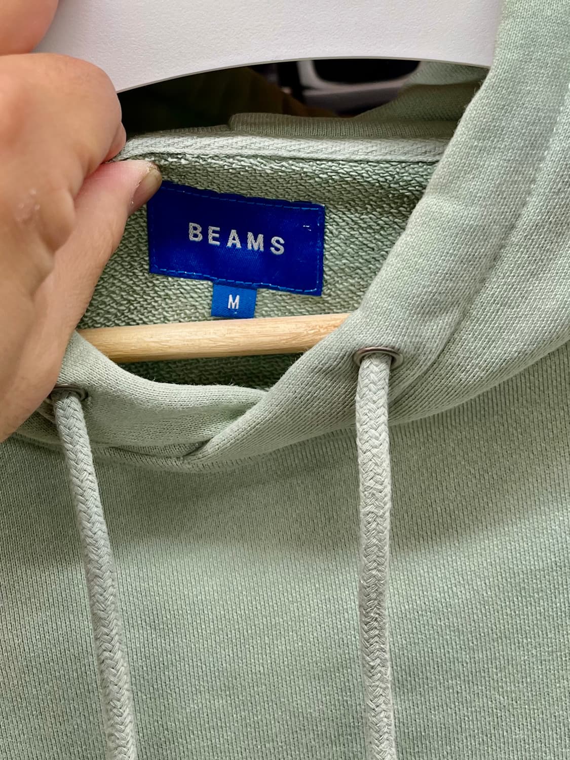 [95~100] 빔즈 BEAMS 민트컬러 후드티 M 상품이미지3