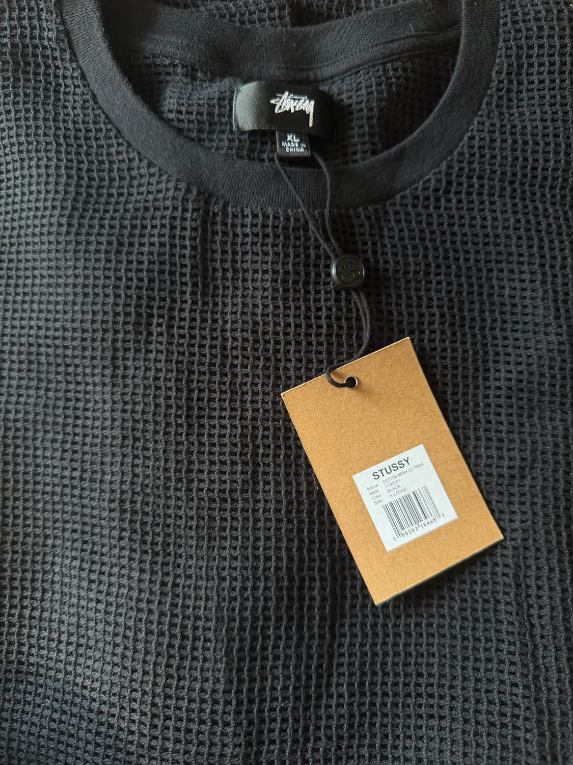 Stussy 스투시 코튼 메쉬 SS 크루 블랙 상품이미지2