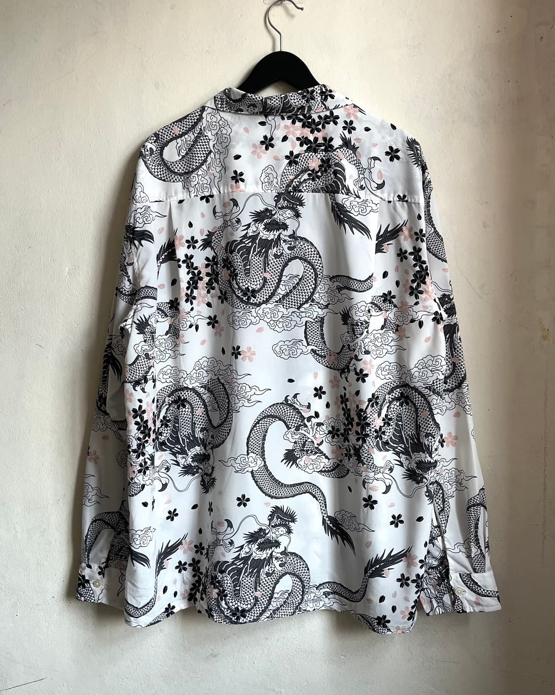 JPN Vintage Dragon & Sakura Print Shirt 상품이미지8