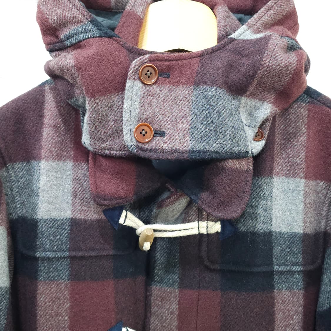 R. NEWBOLD 체크 후드 더플코트- 우먼M 상품이미지3