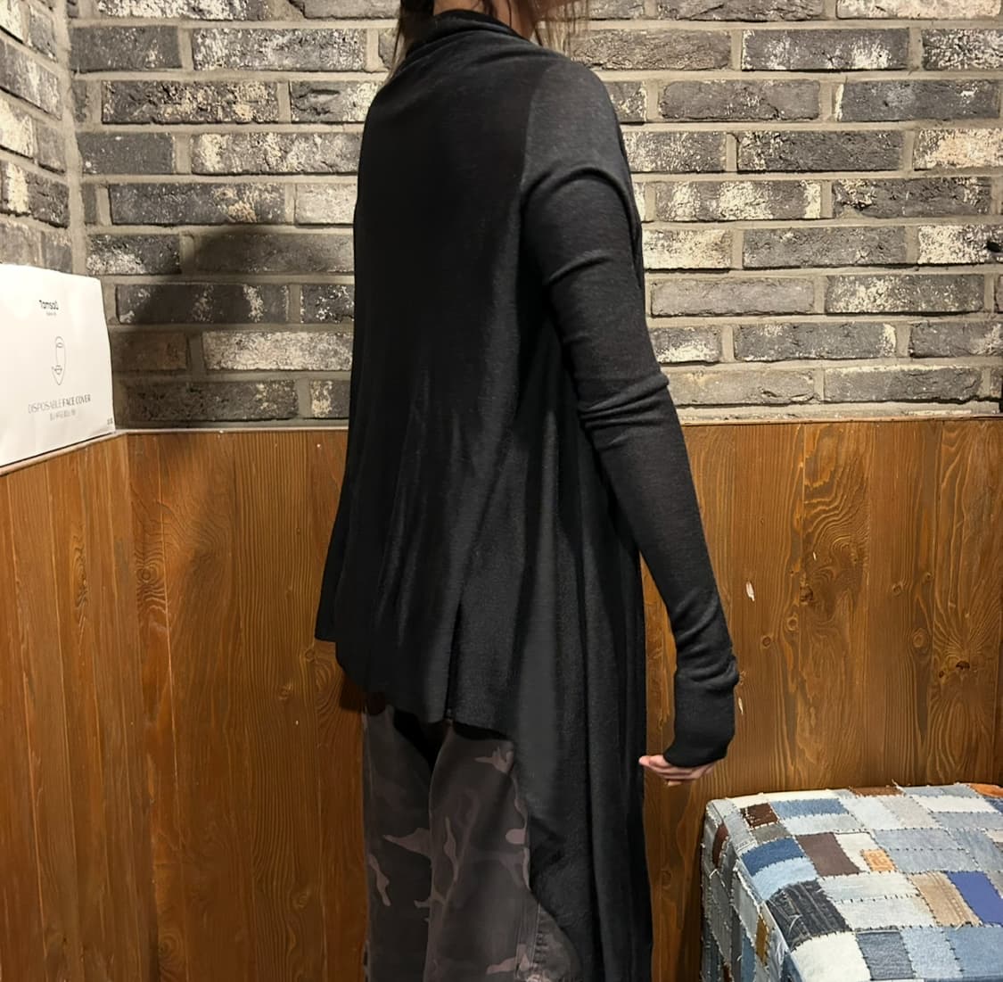 S) DKNY 실크 드레이프 언밸런스 가디건 상품이미지9