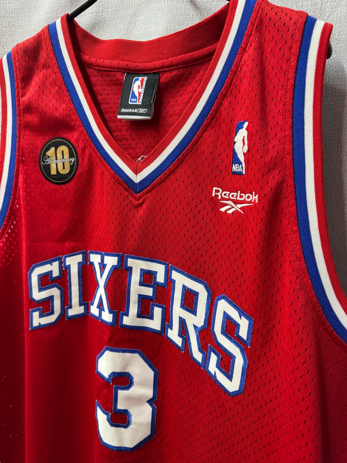 한정판 리복 NBA 전설 더 앤서 필라델피아 식서스 아시버슨져지 L 상품이미지2