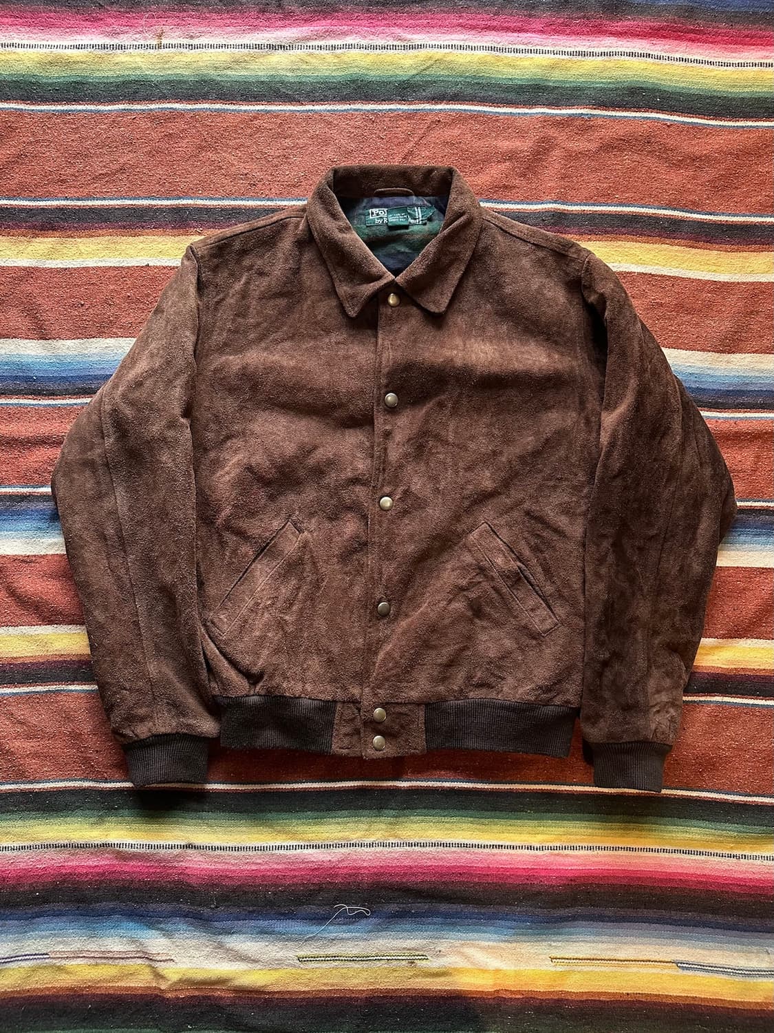 90s 빈티지 폴로 랄프로렌 소가죽 스웨이드 자켓 상품이미지1