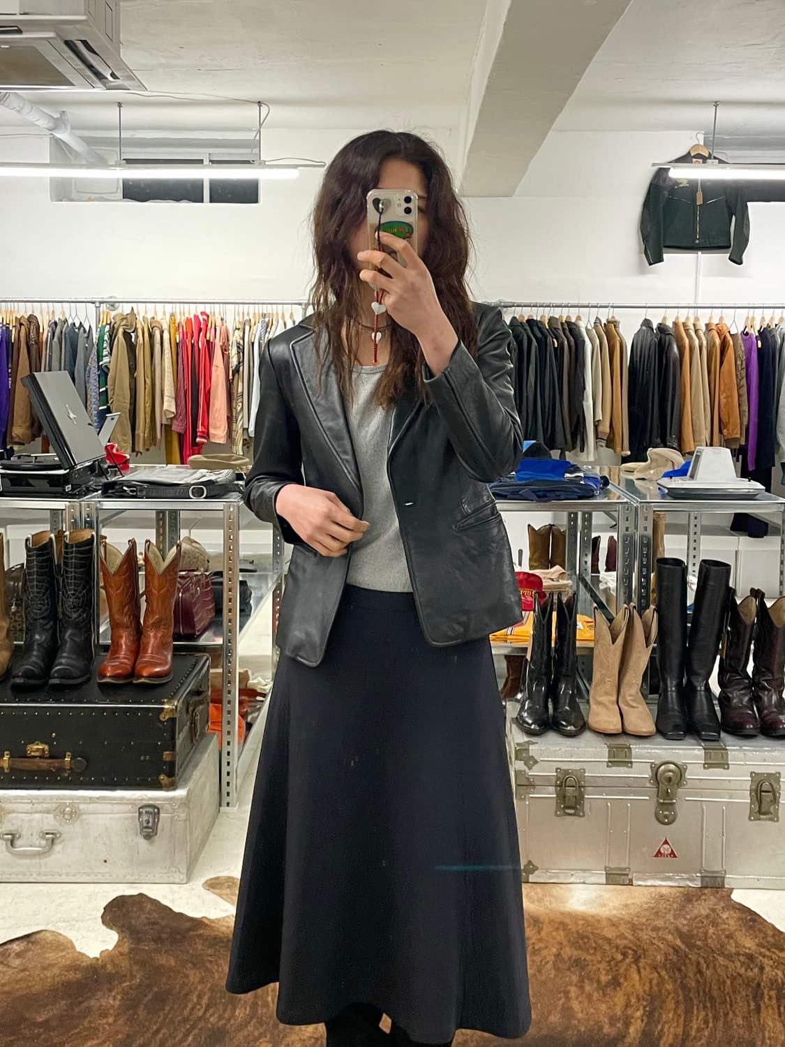 VTG leather blazer jacket 양가죽 레더 마이 자켓 상품이미지2