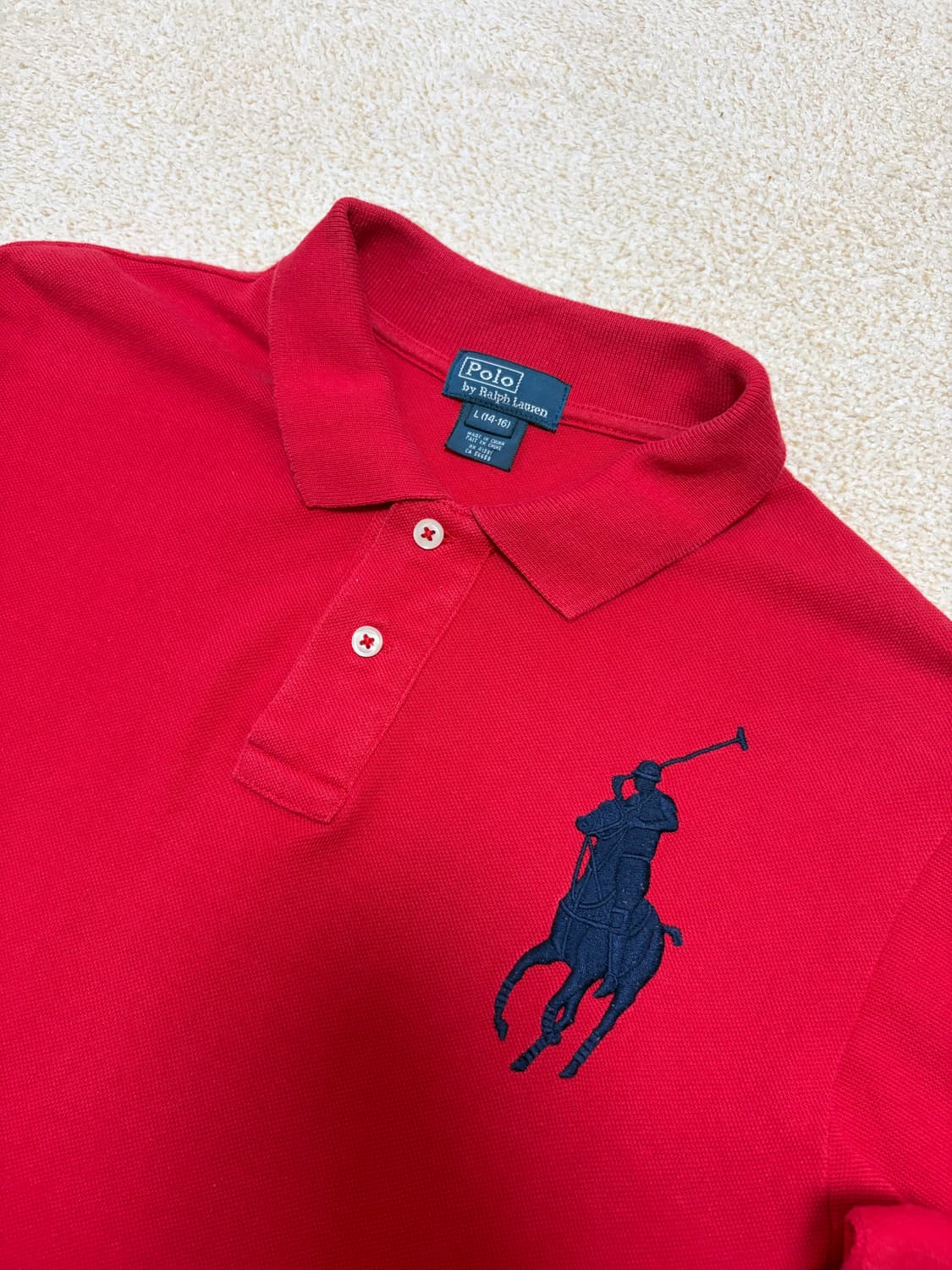 여성55-66) 폴로 랄프로렌 빅포니 긴팔 카라티 레드 치프키프 상품이미지2