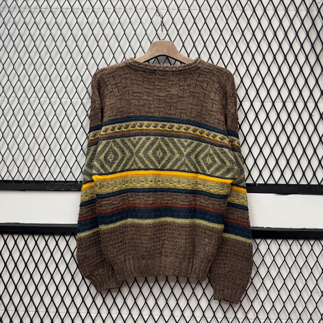 ITA VTG 노르딕 패턴 울 니트 스웨터 루즈핏 브라운 상품이미지2