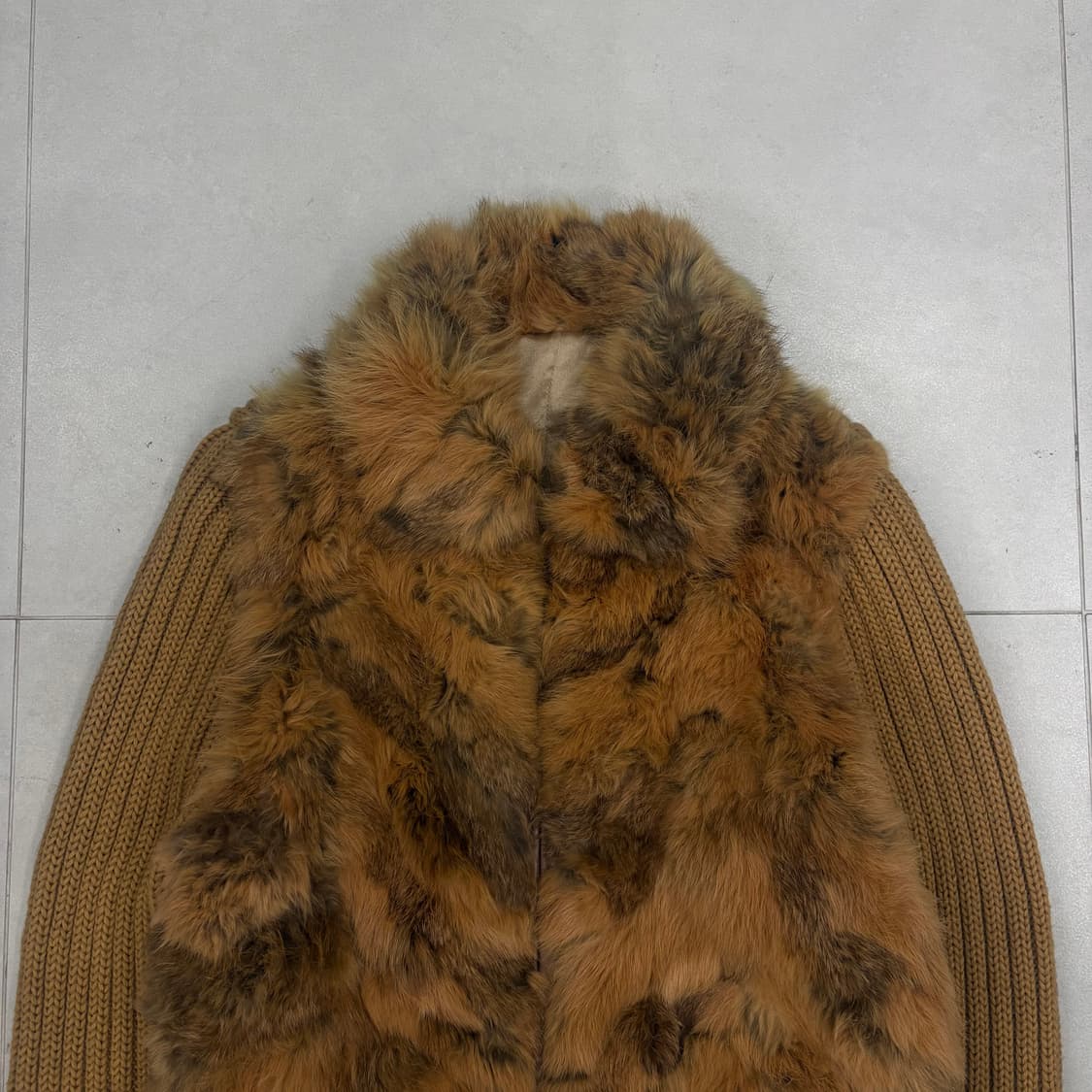 Rabbit fur knit zip up 상품이미지3