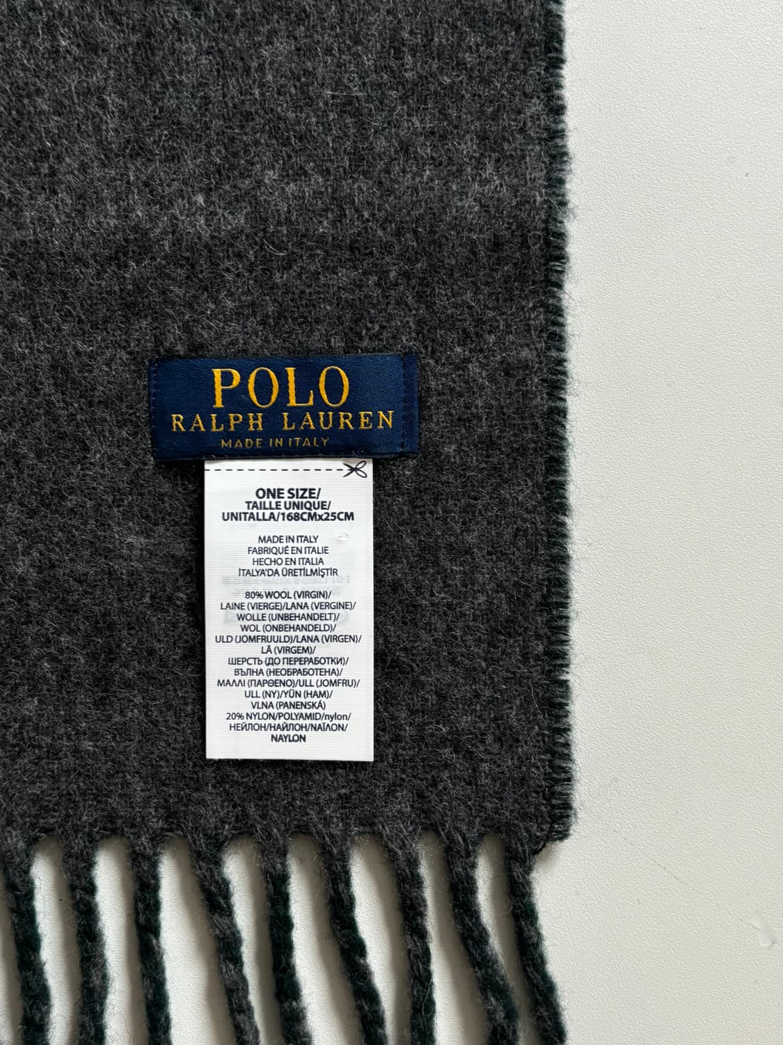 Polo 폴로 랄프로렌 그린-차콜 울 머플러 상품이미지5