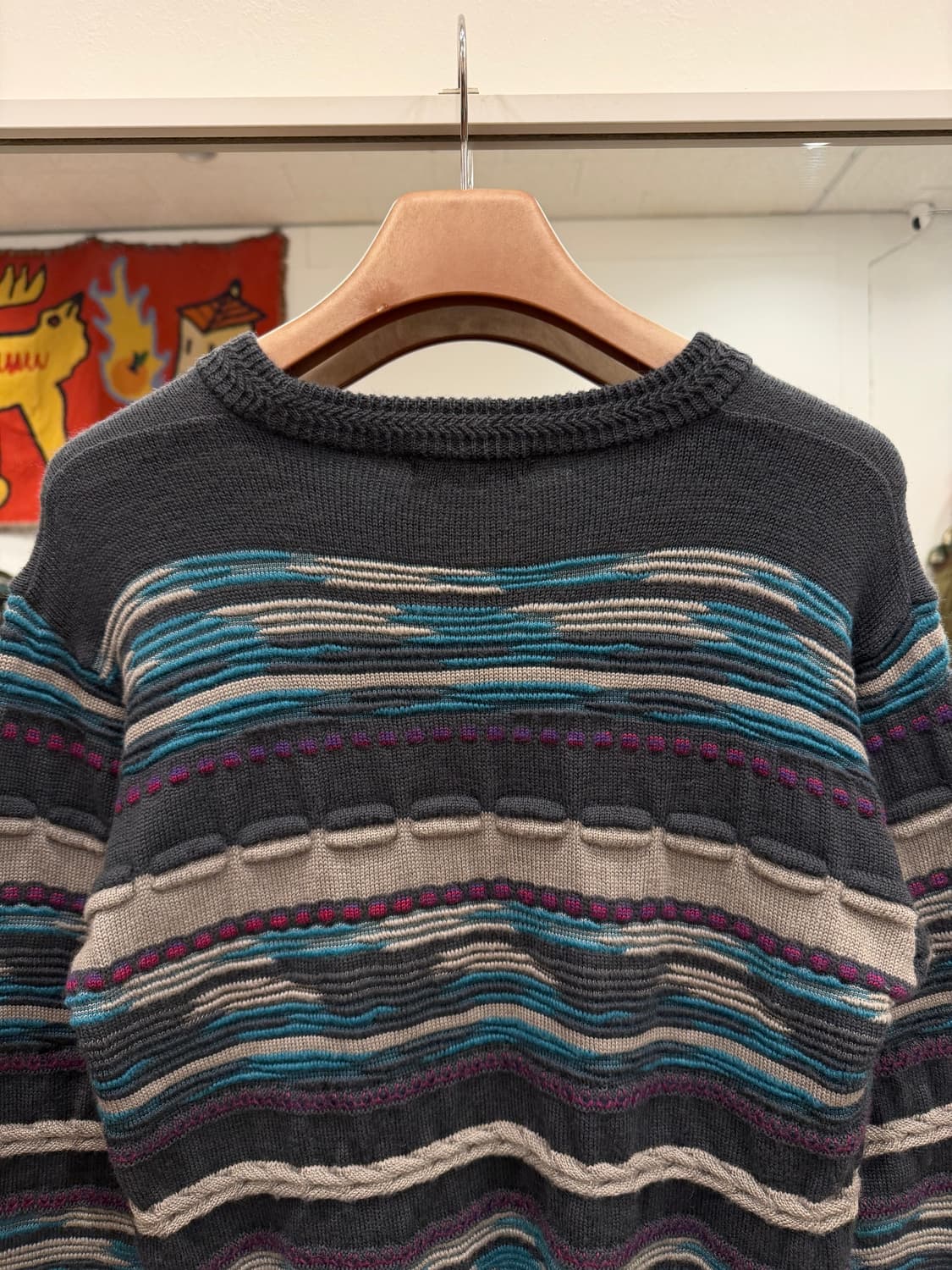 Vtg 멀티 컬러 케이블 니트 (made in Japan) 상품이미지5