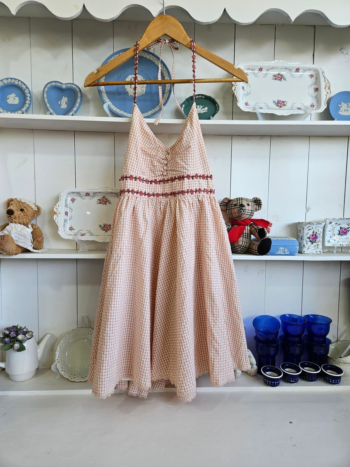 LEST ROSE체크 리본 원피스 상품이미지1