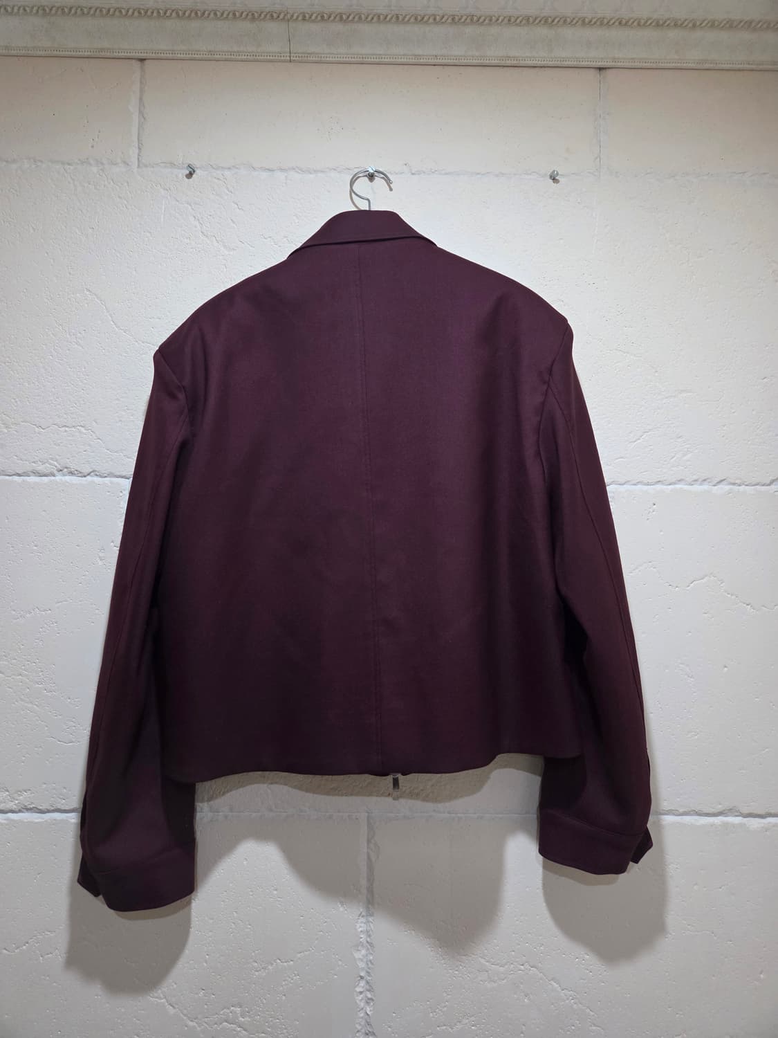 리들 riddle 크롭 울 자켓 버건디 3사이즈 상품이미지4