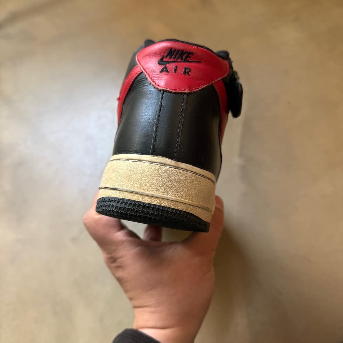 2004 나이키 에어포스 미드 브레드 리버스 레드 블랙  상품이미지3
