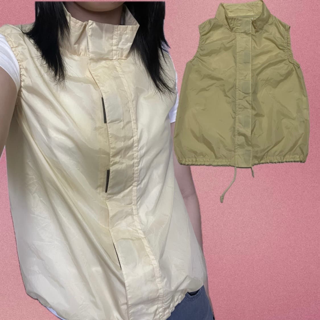 빈티지 Yellow 나일론 조끼 상품이미지1