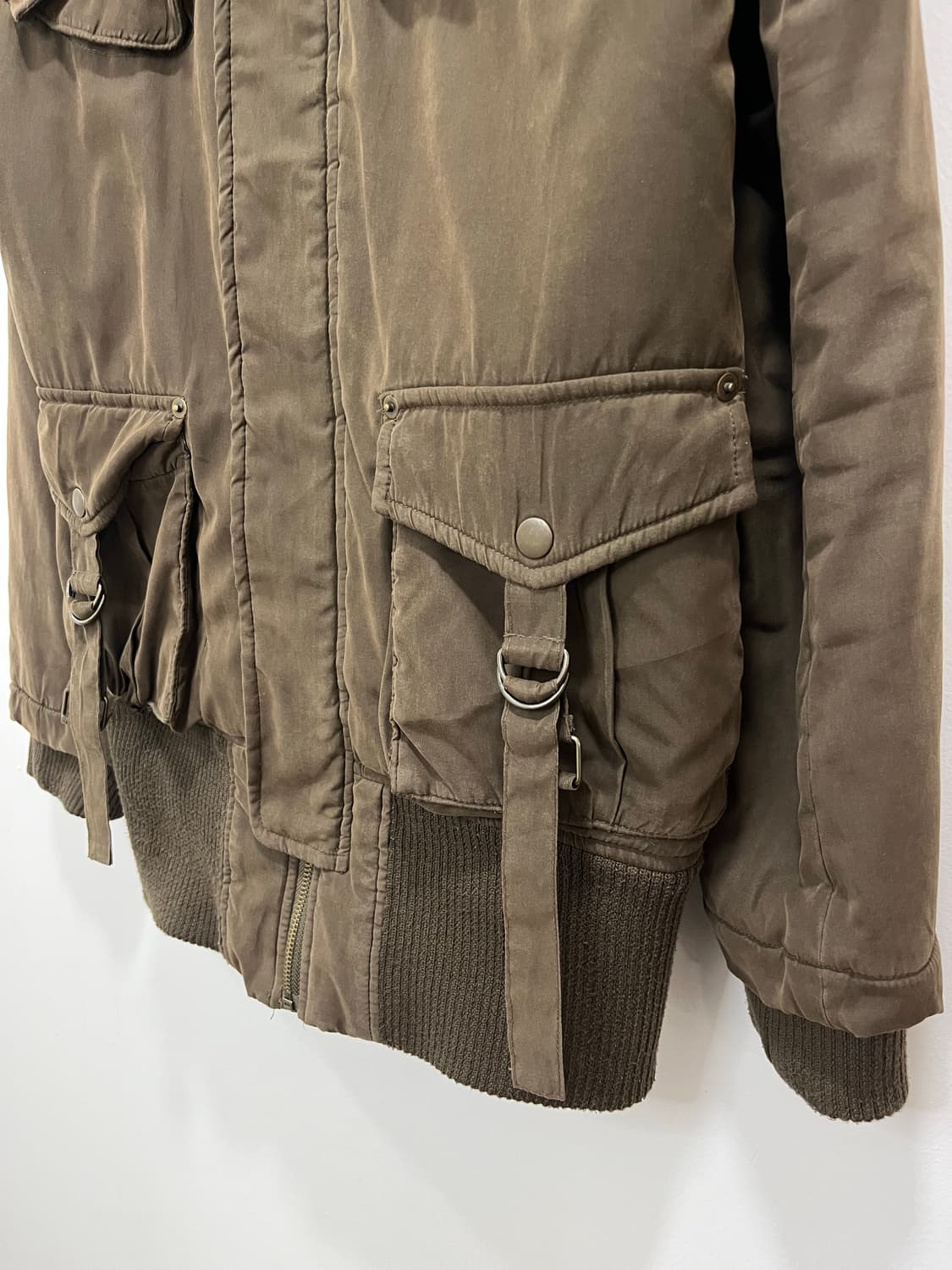 락펑크 카고 넥버클 브라운 야상 집업 자켓 상품이미지6