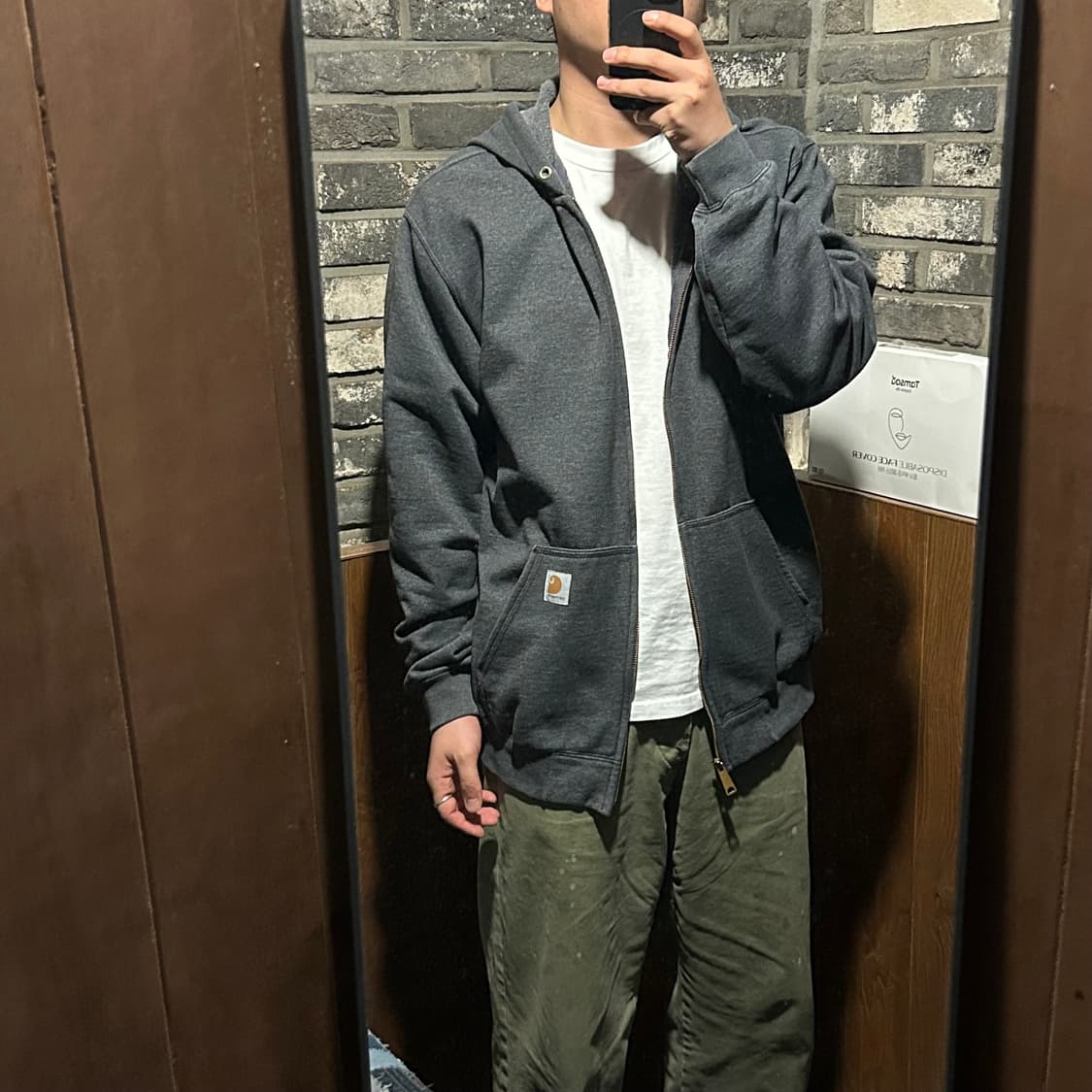 L) 칼하트 미드웨이트 오리지널핏 후드집업 차콜 그레이 상품이미지9