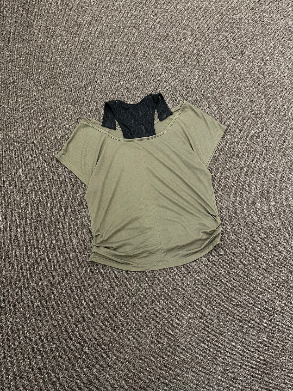 M)Japanese vintage 여성 y2k 레이어드 반팔 상품이미지7