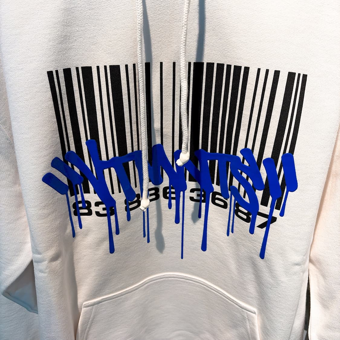 (정품/새상품) VTMNTS 베트멍 남성 화이트 바코드 로고 후드 상품이미지2