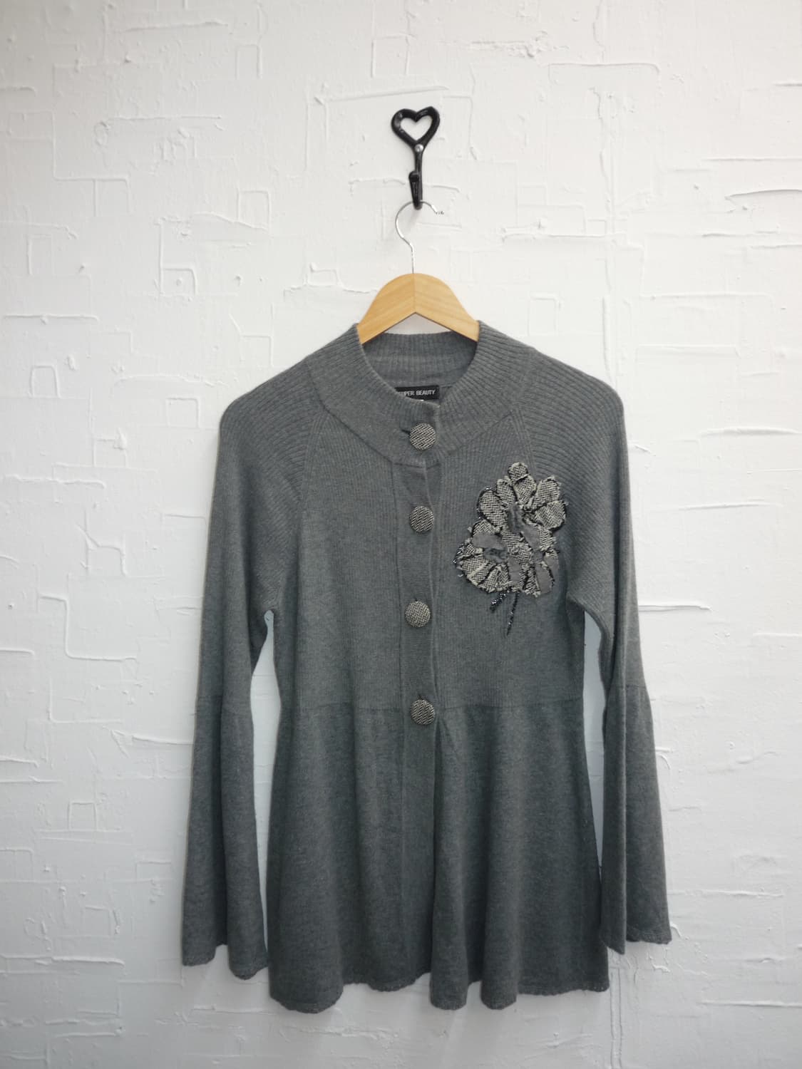 Flower point grey cardigan 상품이미지4