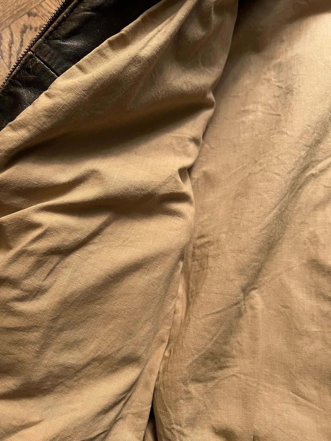 [XL]90's 프랑스제 빈티지 리얼레더 A-2 플라이트 자켓 상품이미지6